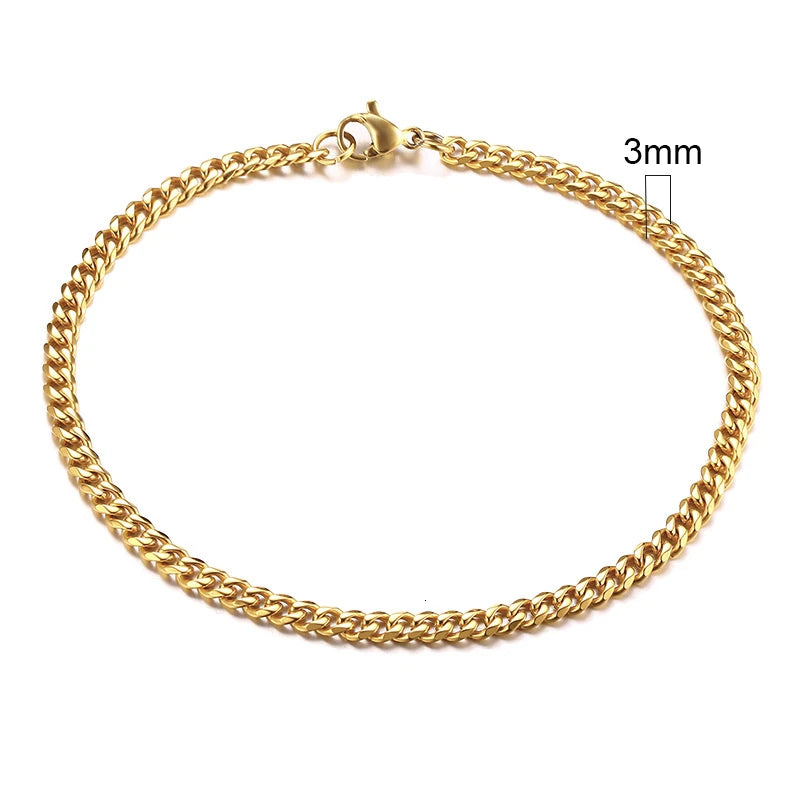 Bracelet for Men, Stainless Steel Cuban Link Chain Wristband Classic Punk Heavy Male Jewelry