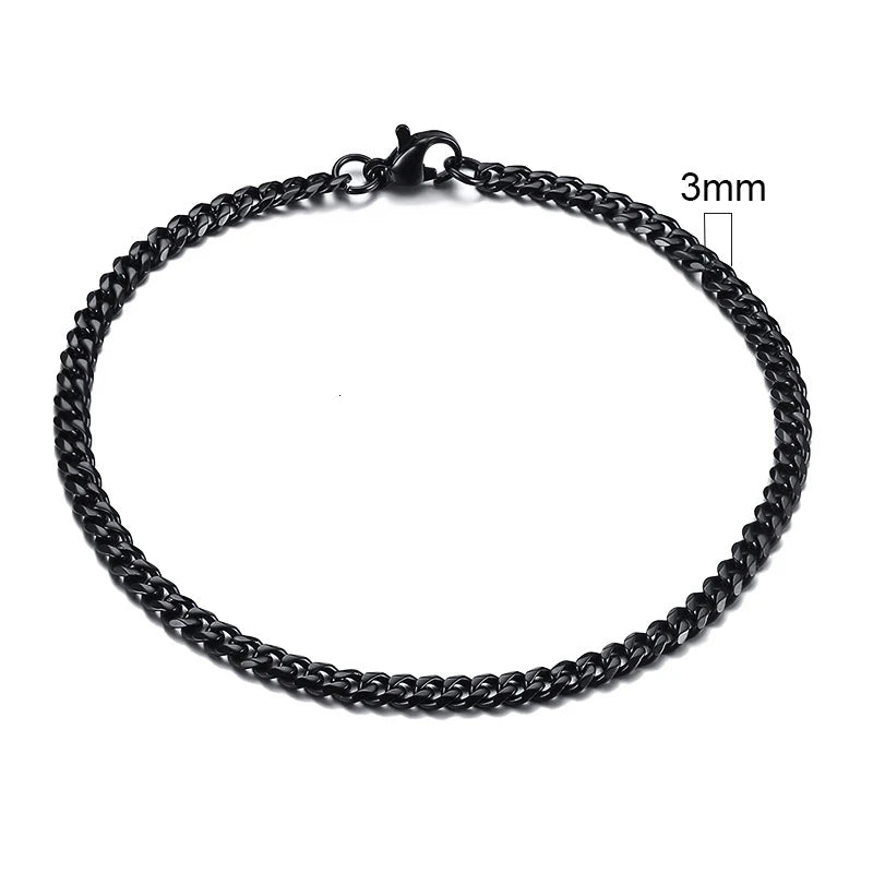 Bracelet for Men, Stainless Steel Cuban Link Chain Wristband Classic Punk Heavy Male Jewelry