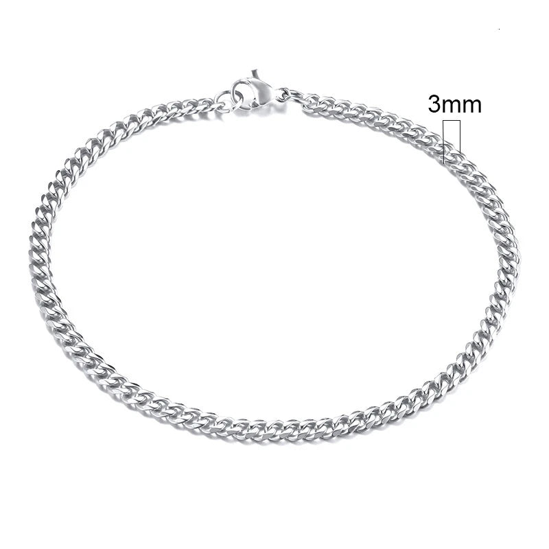 Bracelet for Men, Stainless Steel Cuban Link Chain Wristband Classic Punk Heavy Male Jewelry