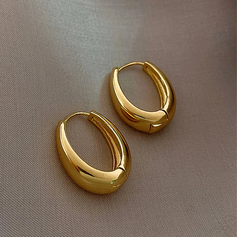 Metal Hoop Earrings for Women Simple Versatile Daily Wear Everyday Ear Accessories Young Girls Statement Jewelry