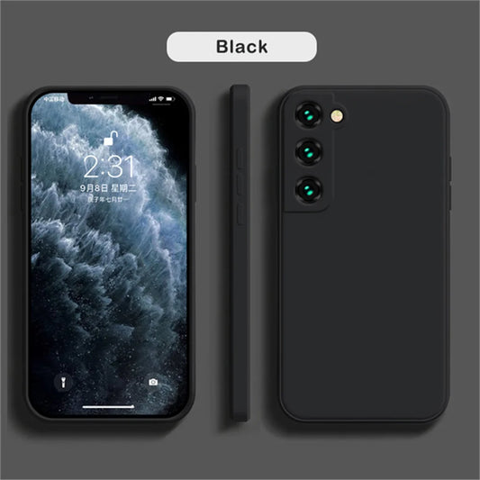 Luxury Black Liquid Silicone Case for Samsung