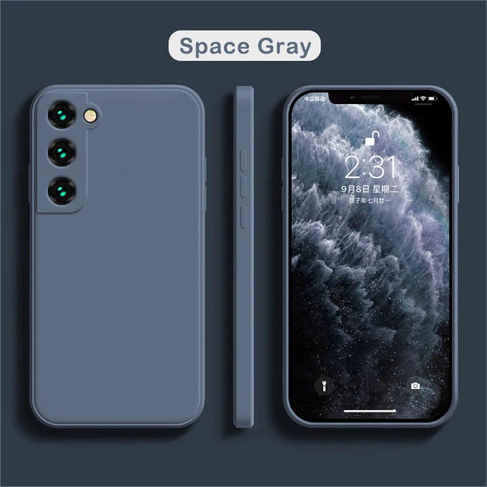 Luxury Gray Liquid Silicone Case for Samsung