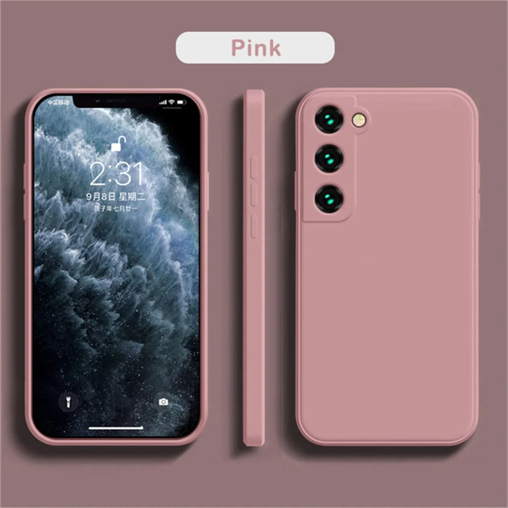 Luxury Pink Liquid Silicone Case for Samsung