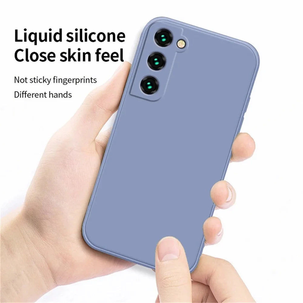 Luxury Cyan Blue Liquid Silicone Case for Samsung