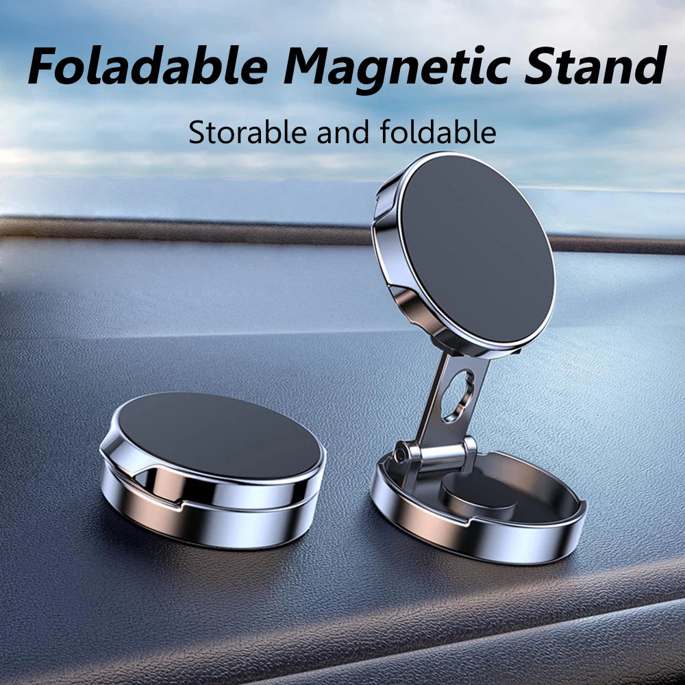 Round Folding Magnetic Car Holder 360 Degree Rotatable Mobile Phone Bracket Mount