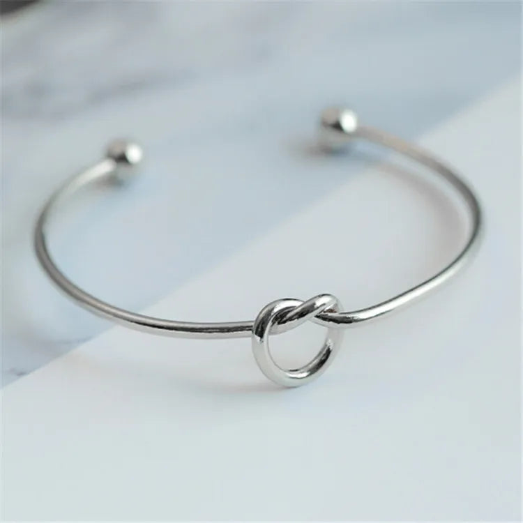 Stainless Steel Bracelets Vintage Men's Fashion Woven Twist Texture Bangles for Women Jewelry