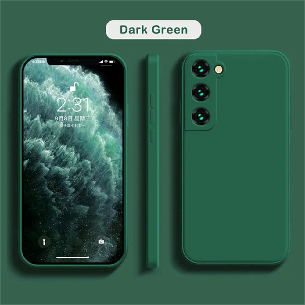 Luxury Dark Green Liquid Silicone Case for Samsung