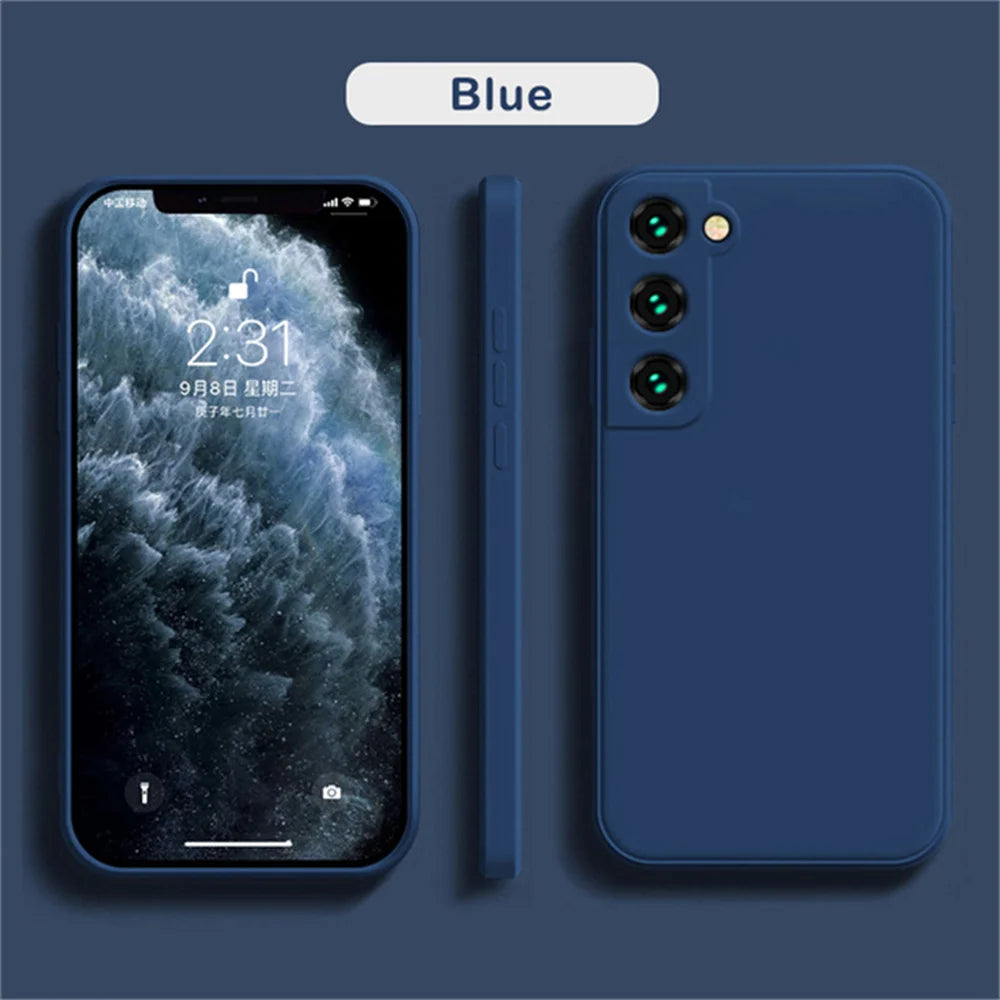 Luxury Blue Liquid Silicone Case for Samsung