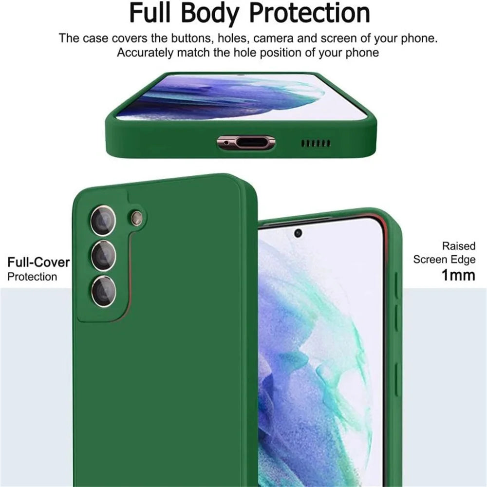 Luxury Dark Green Liquid Silicone Case for Samsung