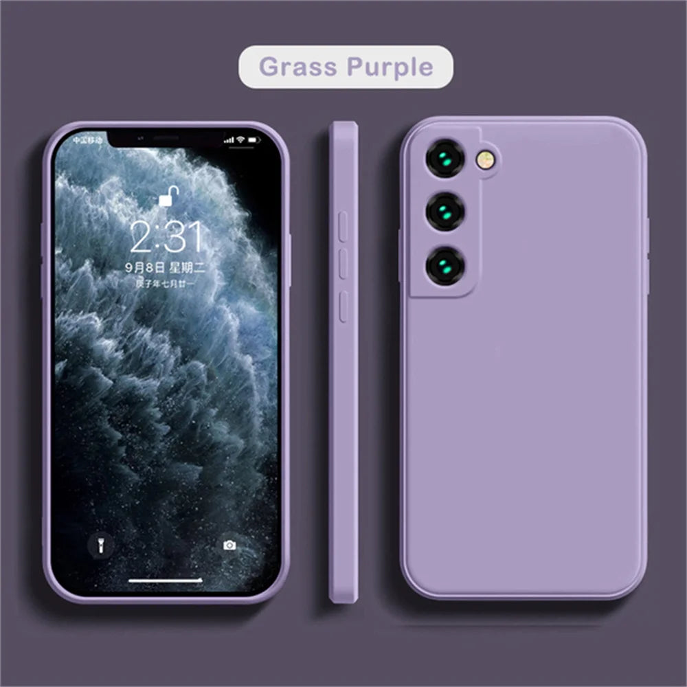 Luxury Grass Purple Liquid Silicone Case for Samsung